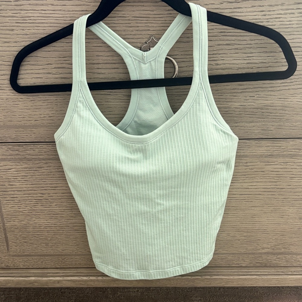 Lululemon Ebb to Street Mint Green Ribbed Tank Top Size 6